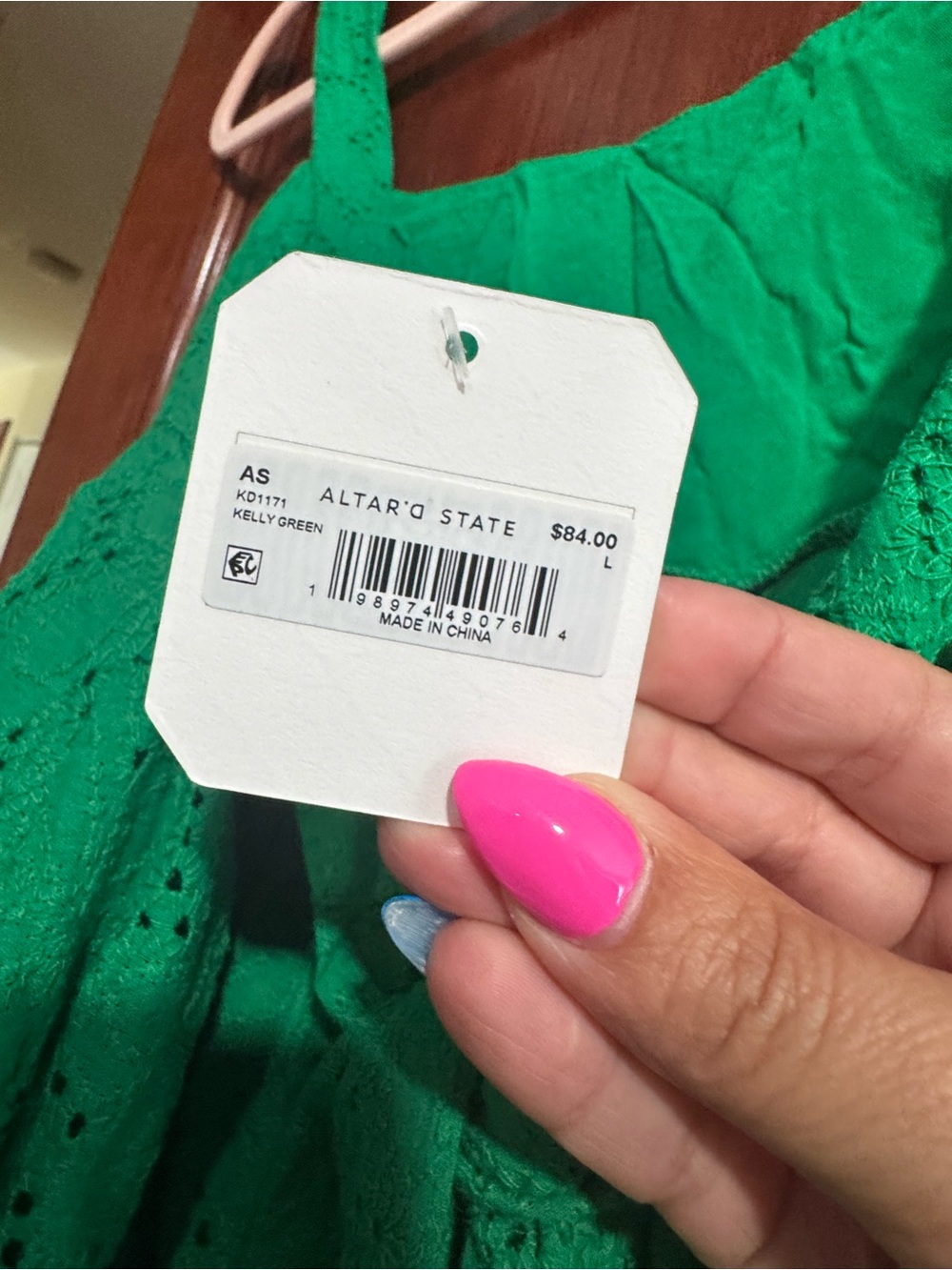 NWT Green Eyelet Sundress/Top - Picture 4 of 4